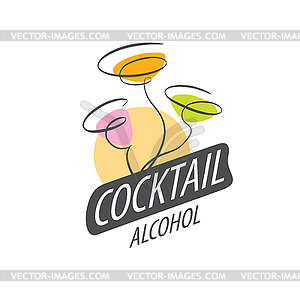 Alcoholic cocktails logo - vector clip art