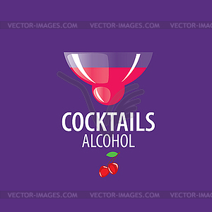 Alcoholic cocktails logo - vector clip art