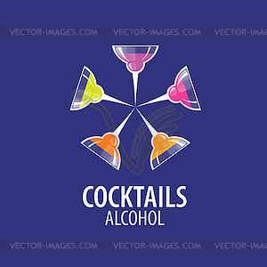 Alcoholic cocktails logo - vector image