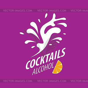 Alcoholic cocktails logo - vector clipart