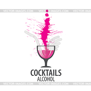 Alcoholic cocktails logo - vector image