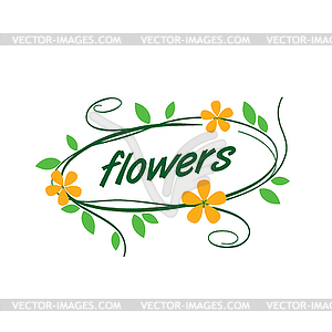 Flower logo - color vector clipart