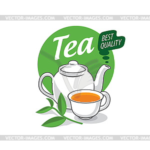 Logo tea - color vector clipart