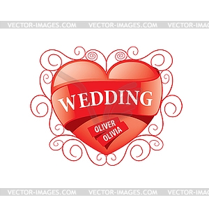 Logo wedding - vector image