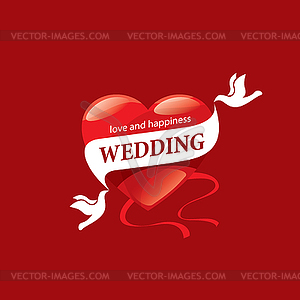 Logo wedding - color vector clipart