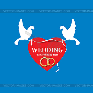 Логотип свадьбы - рисунок в векторном формате
