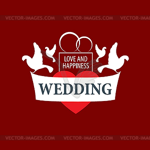 Логотип свадьбы - изображение в векторе