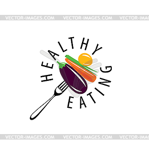 Logo healthy eating - vector clip art