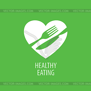 Logo healthy eating - vector clip art