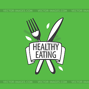 Logo healthy eating - vector image