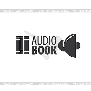 Аудиокнига. шаблон логотипа - векторное изображение клипарта