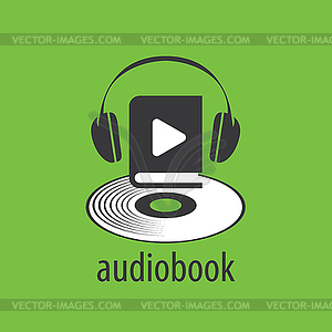 Аудиокнига. шаблон логотипа - графика в векторном формате