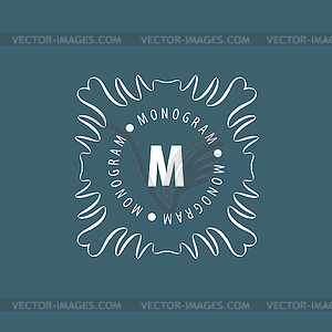 Monogram in frame - vector clip art
