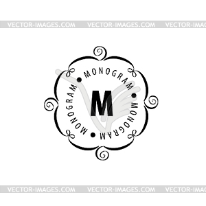 Monogram in frame - vector clipart