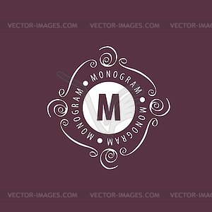 Monogram in frame - vector image