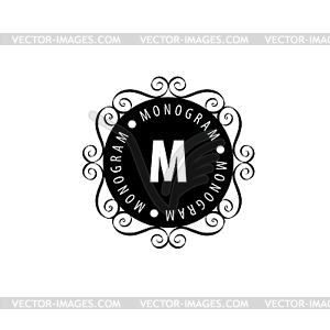 Monogram in frame - vector clipart