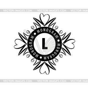 Monogram in frame - vector image