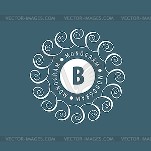 Monogram in frame - vector clipart / vector image