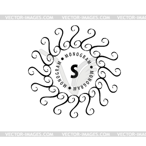 Monogram in frame - vector image