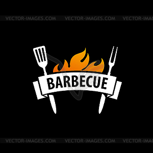 Barbecue party logo - vector clip art