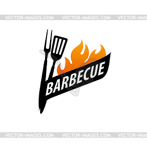 Barbecue party logo - vector image