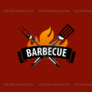 Barbecue party logo - vector clipart