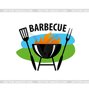 Barbecue party logo - vector image