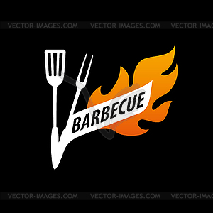 Barbecue party logo - vector clipart