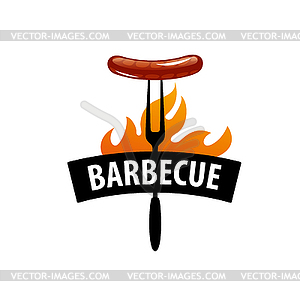 Barbecue party logo - vector image