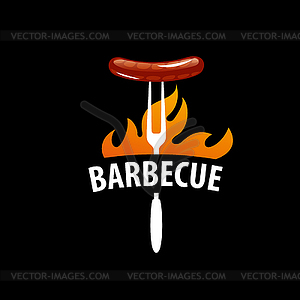 Barbecue party logo - vector clipart / vector image