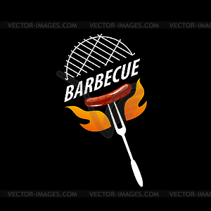 Barbecue party logo - vector image