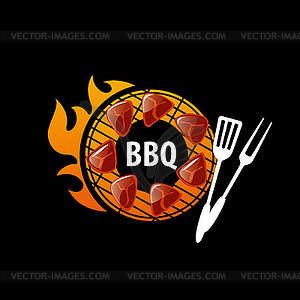 Barbecue party logo - vector clipart