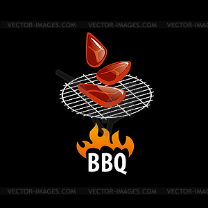 Barbecue party logo - vector clipart