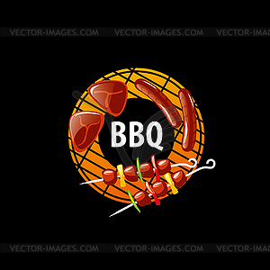 Barbecue party logo - vector image