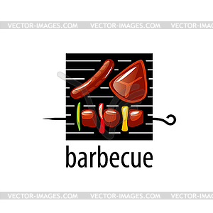 Barbecue party logo - vector clipart