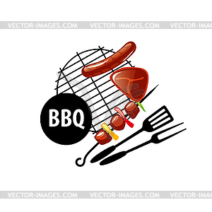 Barbecue party logo - vector image