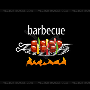 Barbecue party logo - vector image