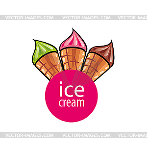 Логотип мороженого - стоковое векторное изображение