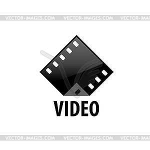 Logo film - white & black vector clipart