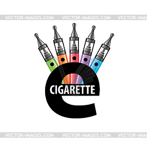 Логотип электронная сигарета - векторный клипарт Royalty-Free