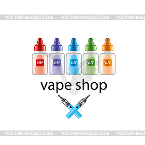 Logo for shop of electronic cigarettes - vector clip art