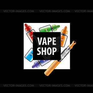 Logo for shop of electronic cigarettes - color vector clipart