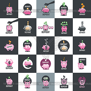 Logo piggy bank - vector clip art