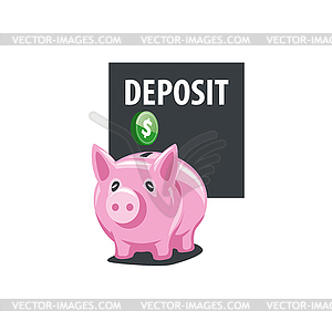 Logo piggy bank - vector clip art