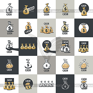 Logo bag of money - vector EPS clipart