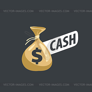 Logo bag of money - vector image