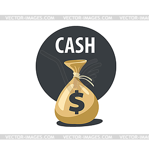 Logo bag of money - vector image