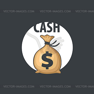 Logo bag of money - color vector clipart