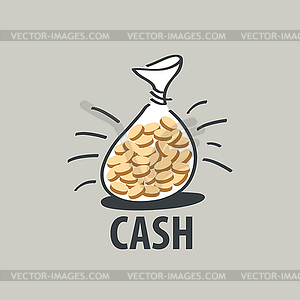Logo bag of money - color vector clipart