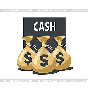 Logo bag of money - vector clip art